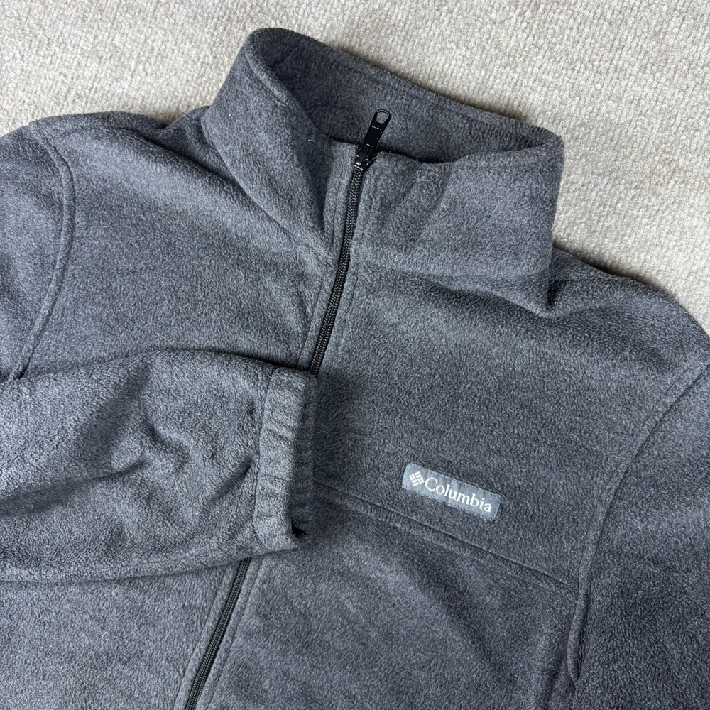 Columbia Men's Large Gray Full Zip Fleece Jacket Zip Pockets Outdoor L